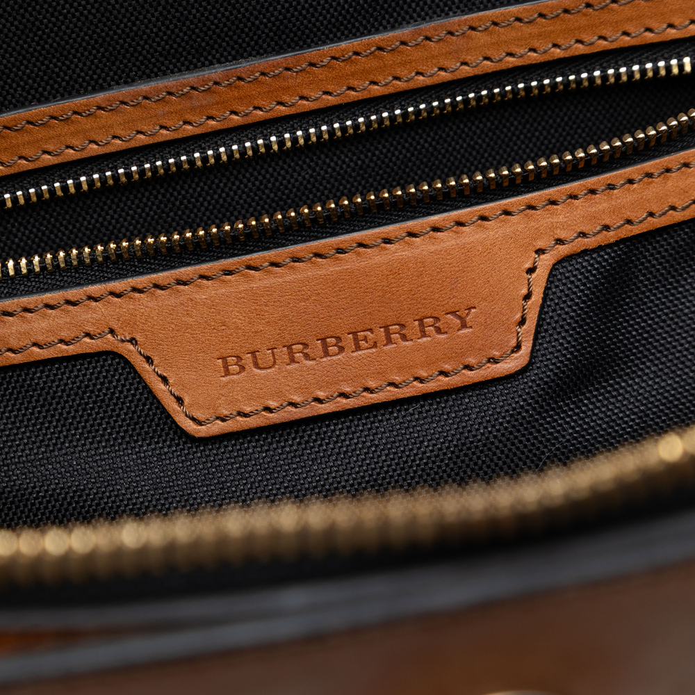 Pre-Loved Burberry Medium Haymarket Check Coated Canvas Orchard Bowling Bag - Picture 5 of 6